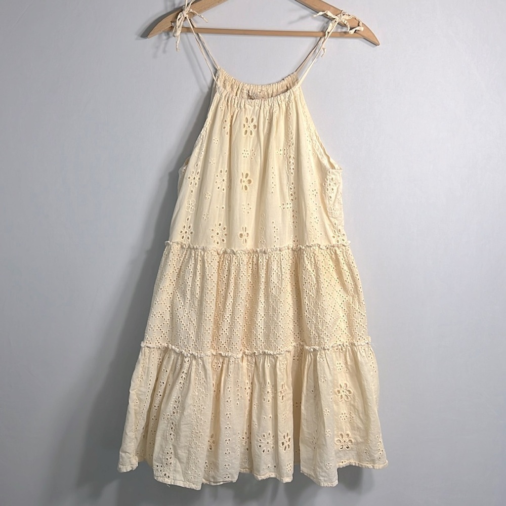 Chelsea & Violet Cream Eyelet Tiered Sundress